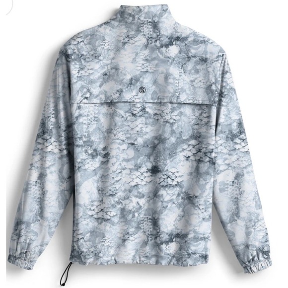 SHIPS TODAY! Scales Mens Gray Camo 1/4 Zip Pullover Jacket, Long Sleeve SMALL‎ - Picture 2 of 4